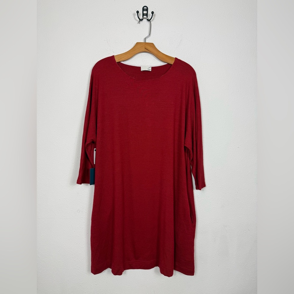 Aritzia Wilfred Free Cober Red Long Sleeve Jersey Knit Mini Dress NWT Medium